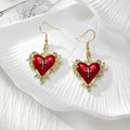 Gothic Thorn Heart and Cross Drop Earrings in Four Designs view 2