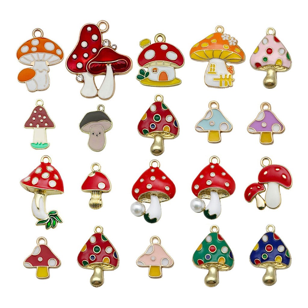 Enamel Zinc Alloy Mushroom House Thanksgiving Charm Pendant for DIY Necklace Bracelet