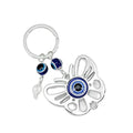 Silver-Tone Evil Eye Print Elephant Heart Butterfly Keychain view 5