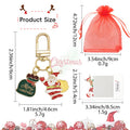 Gold Enamel Santa Gift Bag Merry Christmas Keychain view 3