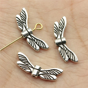 Butterfly Wing Small Hole Metal Bead in Three Vintage Finishes