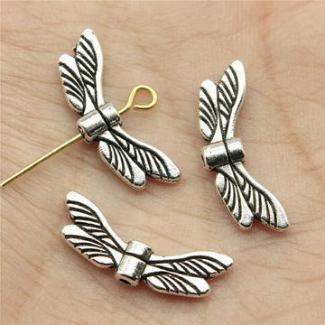 Butterfly Wing Small Hole Metal Bead in Three Vintage Finishes