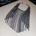 Chain Fringe Open Arm Cuff Bracelets Gold Silver Gunmetal view 3