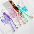 Woven Cord Keychain with Acrylic Bow Charm and Beads view 1
