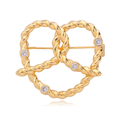 Front product view of the gold twisted hoop earrings