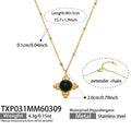 Black Cabochon Cross Pendant Necklace And Stud Earrings view 9
