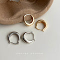 Smooth Thick U Hoop Huggie Earrings Gold Silver Pair view 3