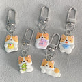 Resin Corgi Dog Keychains Silver Lobster Clasp 5 Poses view 5