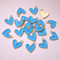 Beaded Edge Enamel Heart Charms in Eleven Color Options view 3