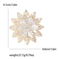 Multi Layer Lotus Brooch Marquise Zircon Flower Accent Pin view 4