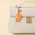 Orange Slice Beaded Charm Keychain With Round Bead Accent view 4