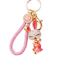 Jeweled Skirt Rabbit Keychains in Four Colors with Braided Loops view 5