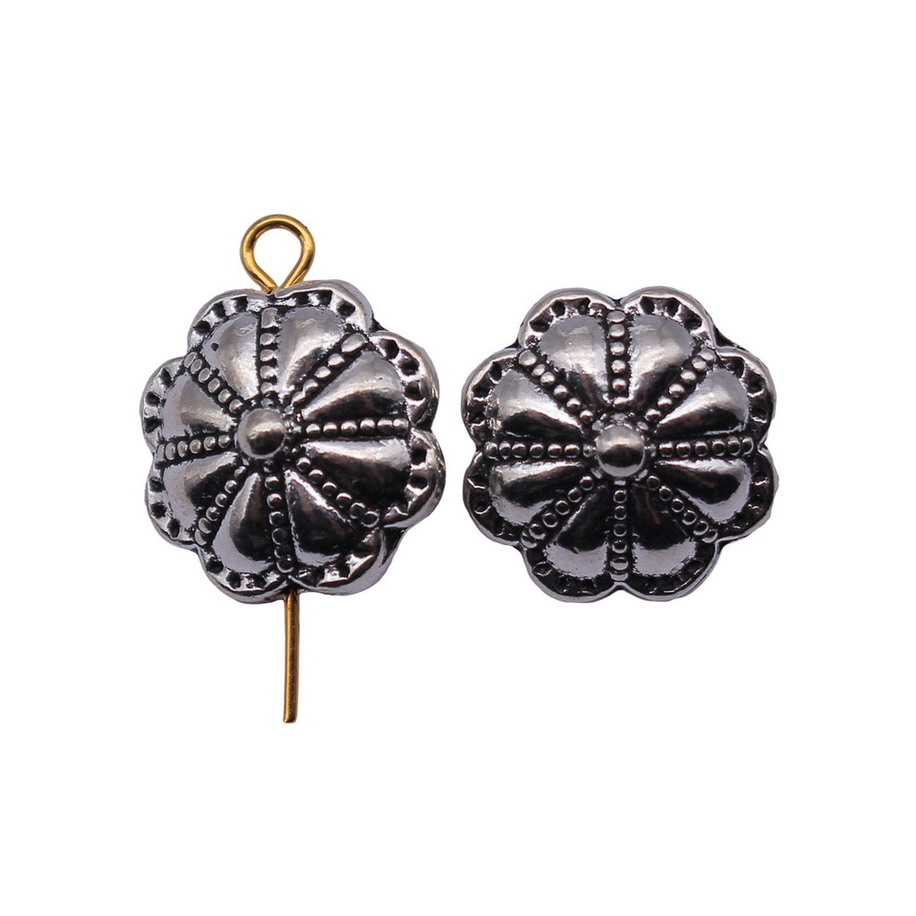 14x14x8.5mm 3.6g Antique Silver Zinc Alloy Flower Shape Spacer Beads for DIY Bracelet Necklace Making
