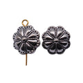 Fluted Flower Bead In Antique Silver For Jewelry Making view 4