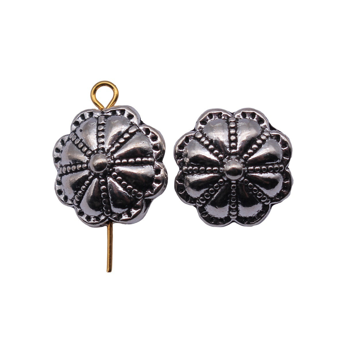 14x14x8.5mm 3.6g Antique Silver Zinc Alloy Flower Shape Spacer Beads for DIY Bracelet Necklace Making