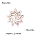 Swirling Crystal Flower Brooch in Silver or Rose Gold Tone view 7