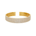 Rhinestone Multi Row Open Cuff Bracelets Gold Silver Eight view 5