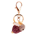Rhinestone Rabbit Metal Keychain With Split Ring, Five Colors view 5