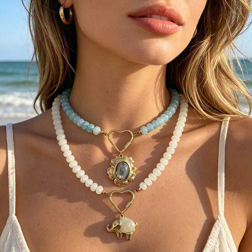 Alternate view showing the shape and hardware of the pictured novelty pendant necklaces