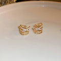 Layered Crystal Cuff Earrings in Silver and Gold Tone view 7