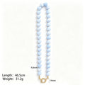 Nine Color Heart Bead Necklaces With Round Carabiner Clasps view 6