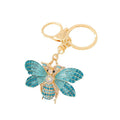 Rhinestone Bee Keychain Gold Tone Insect Pendant Bag Charm view 5
