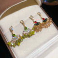 Multicolor Fan Chandelier Earrings With Beaded Fringe view 2