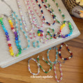 Seed Bead Daisy Flower Necklaces Bracelets Rings Eighteen view 3