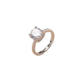 Gold and Silver Tone Solitaire Crystal Adjustable Rings view 5