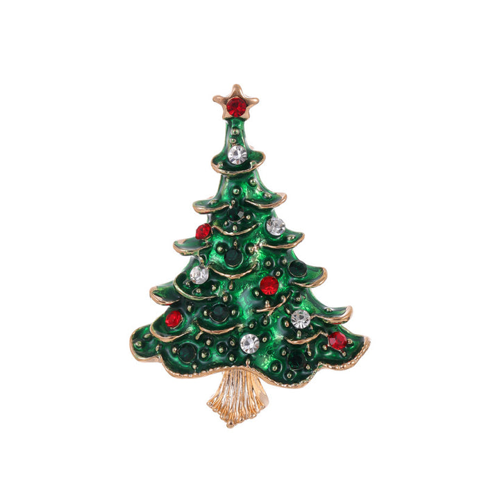 Christmas Tree Enamel Metal Brooch Pin for Jackets and Lapels
