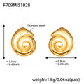 Spiral Shell Stud Earrings in Polished Gold and Silver Tone view 6