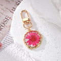 Pressed Daisy Resin Keychains Gold Lobster Clasp 8 Colors view 11