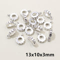Antique Silver Tone Three Way Large Hole Connector Beads view 9