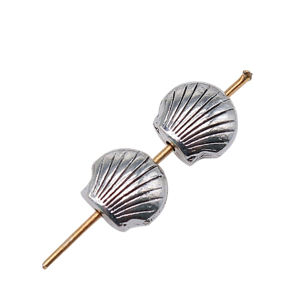 8x8x4mm 1.1g Antique Silver Zinc Alloy Shell Loose Metal Beads for Ocean Theme DIY Jewelry Making