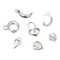 Silver Tone Moon Heart and Lock Charms in Seven Designs view 5