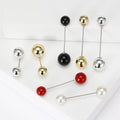 Seven Piece Double Ball Collar Pin Set for Jackets Scarves and Lapels view 5