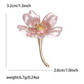 Enamel Flower Brooch Gold Stem Pink Or Blue Petal Pin view 6