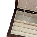 Pearl and Crystal Drop Pendant Silver Tone Necklace view 5