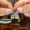 Silver Tone Cushion Crystal Drop Earrings With Lever Backs view 5