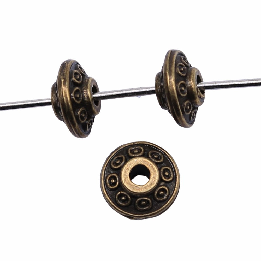 6x6x3mm 0.4g Multicolor Zinc Alloy Round Large Hole Spacer Beads for Bracelet Necklace DIY Jewelry Making