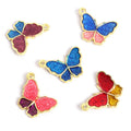 Enamel-Look Gold Silver Butterfly Alloy Charms in 10 Styles view 3