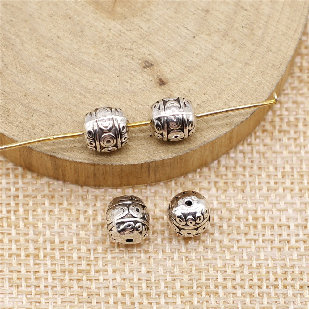 7x7x7mm 1.4g Zinc Alloy Carved Pattern Small Hole Spacer Beads for DIY Bracelet Necklace Making