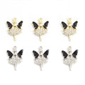 Enamel-Look And Crystal-Accented Gold Silver Ballerina Alloy Charms in 2 Styles view 2