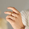 Open Dual Tip Geometric Ring In Gold Or Steel Tone Finish view 6