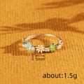 Pastel Enamel Daisy Slim Band Ring In Polished Silver Tone view 4