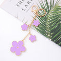 Enamel Five Petal Flower Keychain Metal Chain Bag Charm view 11