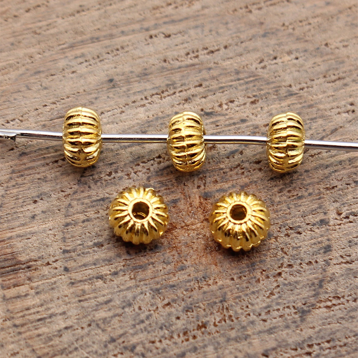 4.7x4.7x2.9mm 0.23g Multi-Color Zinc Alloy Radiating Petal Loose Metal Beads for DIY Bracelet Jewelry