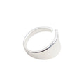 Silver Tone Wide Flat Top Adjustable Open Ring For Women view 5