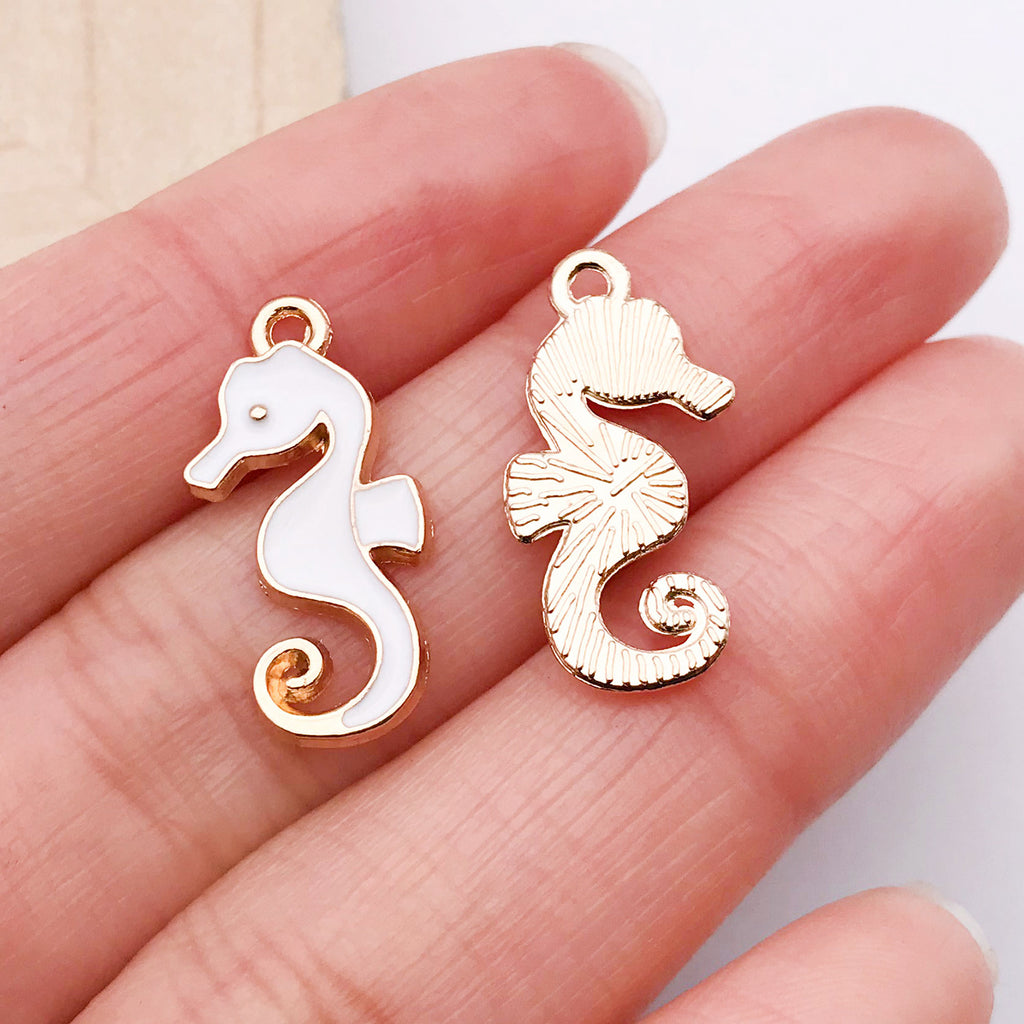 Enamel Zinc Alloy Shell Heart Enamel Charm Pendants