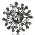 Crystal Starburst Heart Brooch Large Center Six Colors view 1